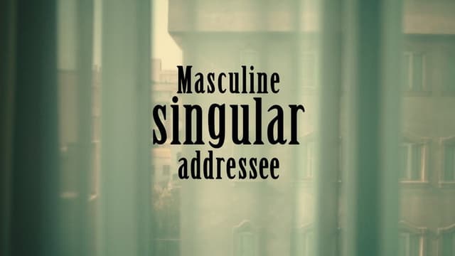 Masculine singular addressee